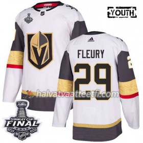 Lasten NHL Vegas Golden Knights Pelipaita Marc-Andre Fleury 29 2018 Stanley Cup Final Patch Adidas Valkoinen Authentic
